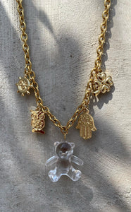Collar multicharm teddy bear