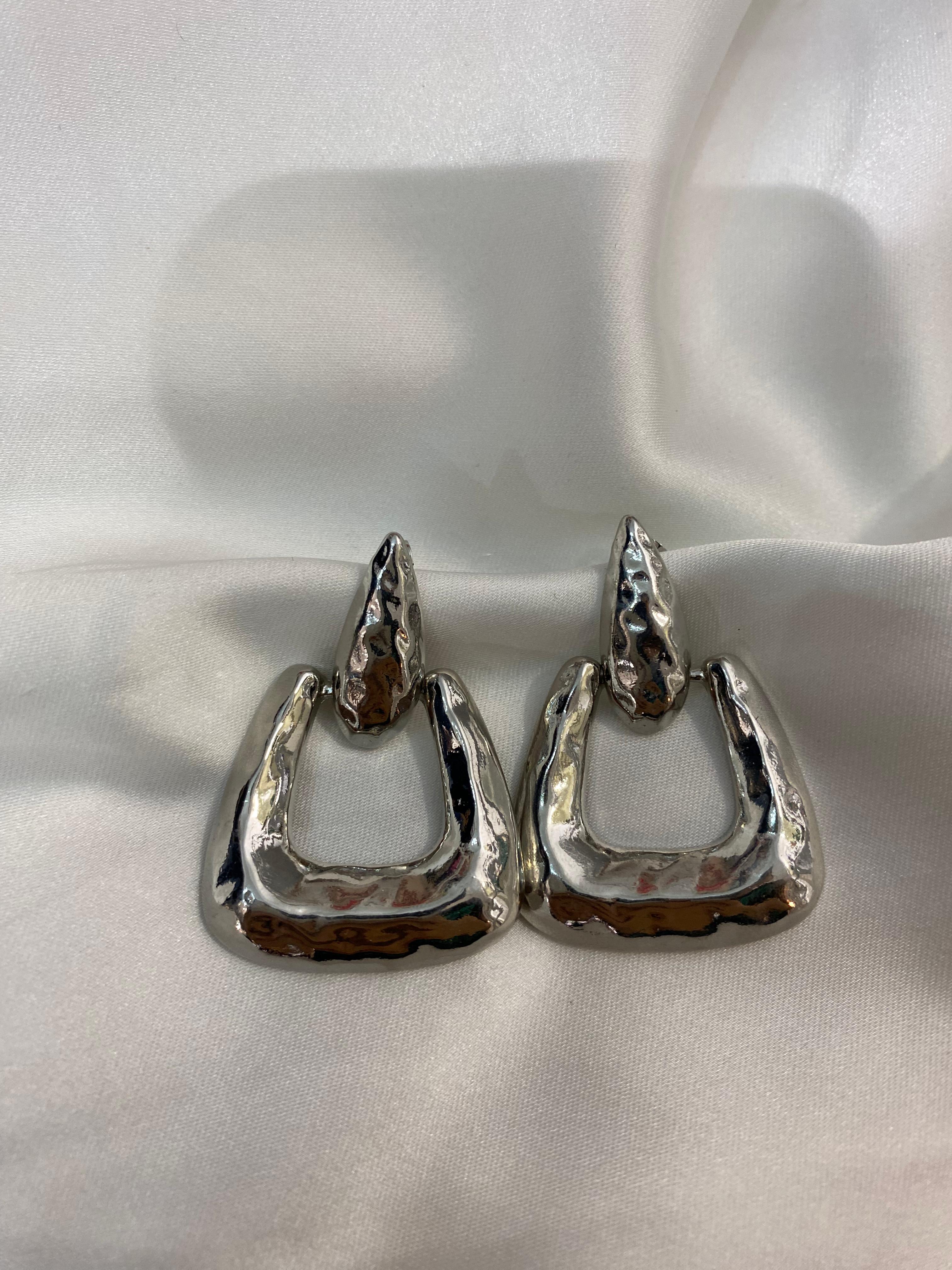 Maxi aretes colgantes silver